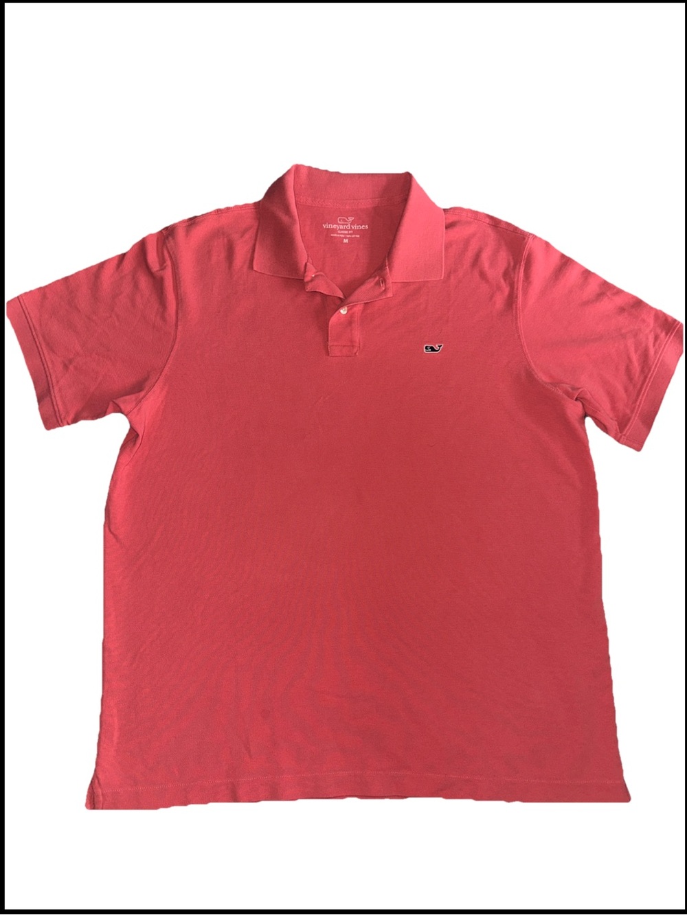 Vineyard Vines Men’s Classic Fit Short Sleeve Polo Shirt Coral Pink Size Medium